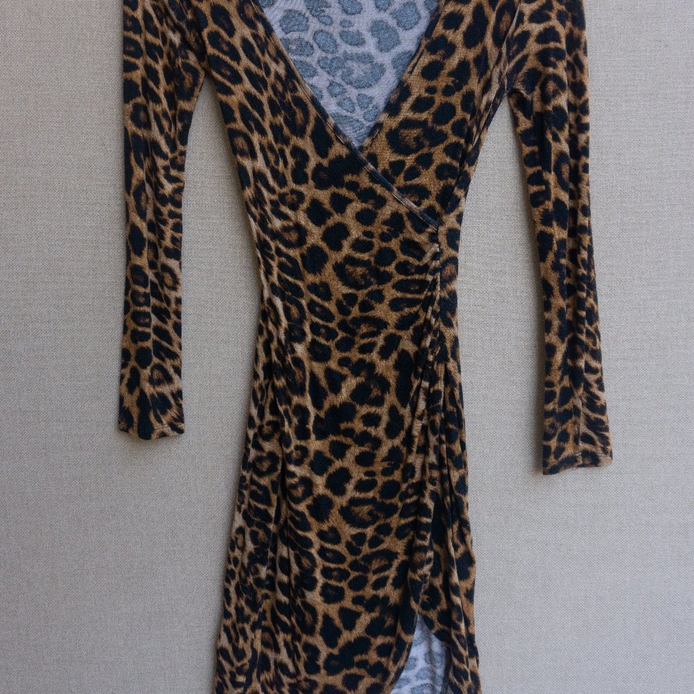 Top Chic Leopard Bodycon with Slit Dress